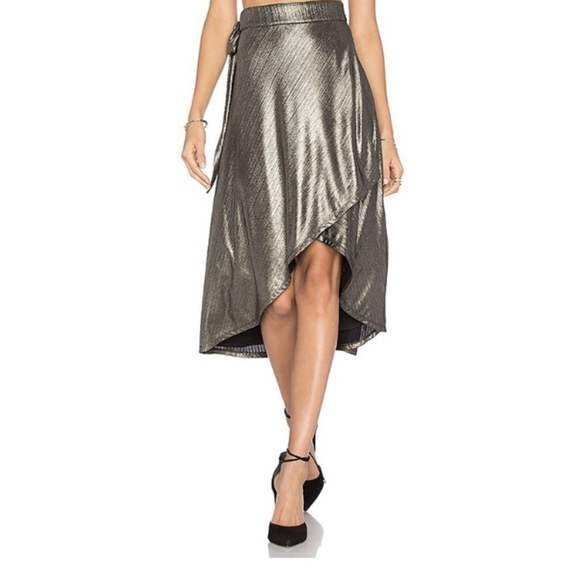 NWT House of Harlow 1960 x Revolve metallic wrap skirt - Picture 2 of 6
